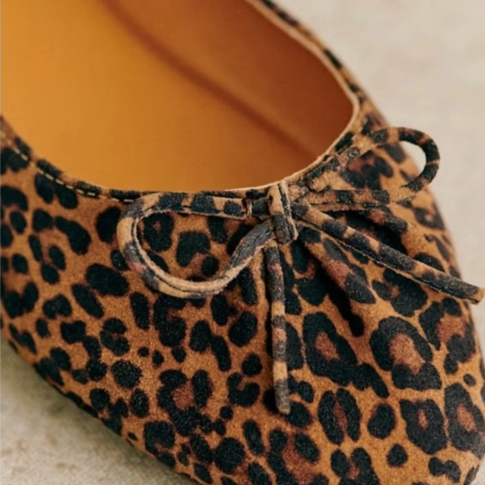 Sézane Agathe Low Ballerinas in Leopard FR 36 / US 5